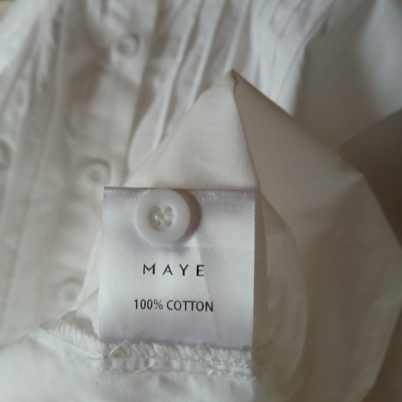 Maye White Sleeveless Button Down Shirt Large - Picture 8 of 9